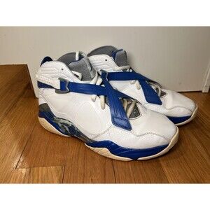 Jordan 8.0 Shoes Mens Size 10.5 White Blue Basketball Sneakers 467807-102